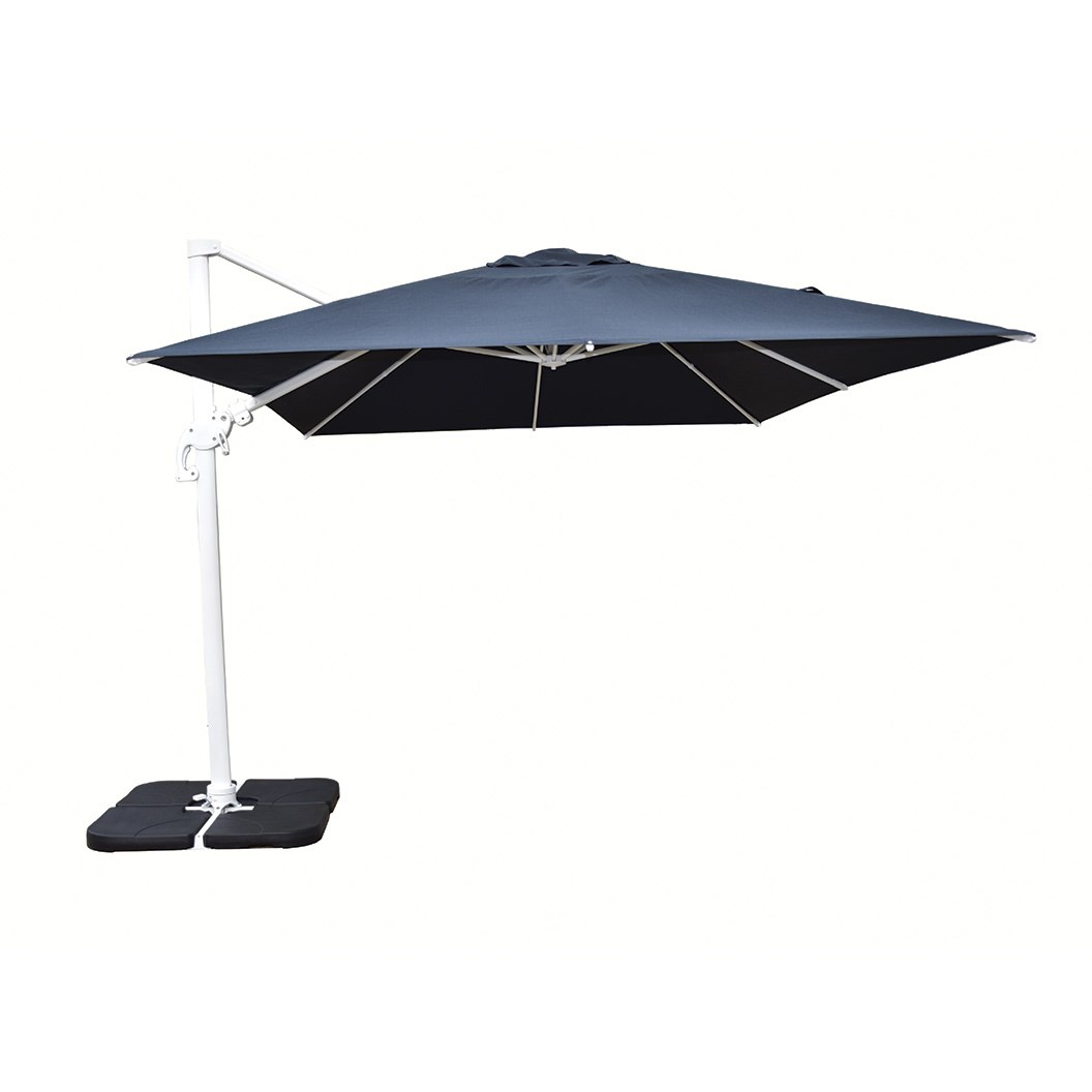 3x4m Rectangular Deluxe Cantilever Umbrella Charcoal