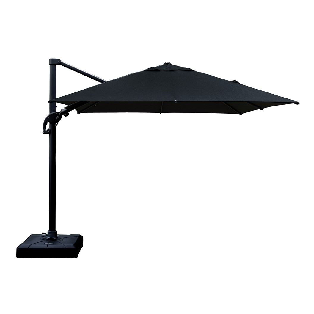 3x3m Square Odessa Cantilever Umbrella Black