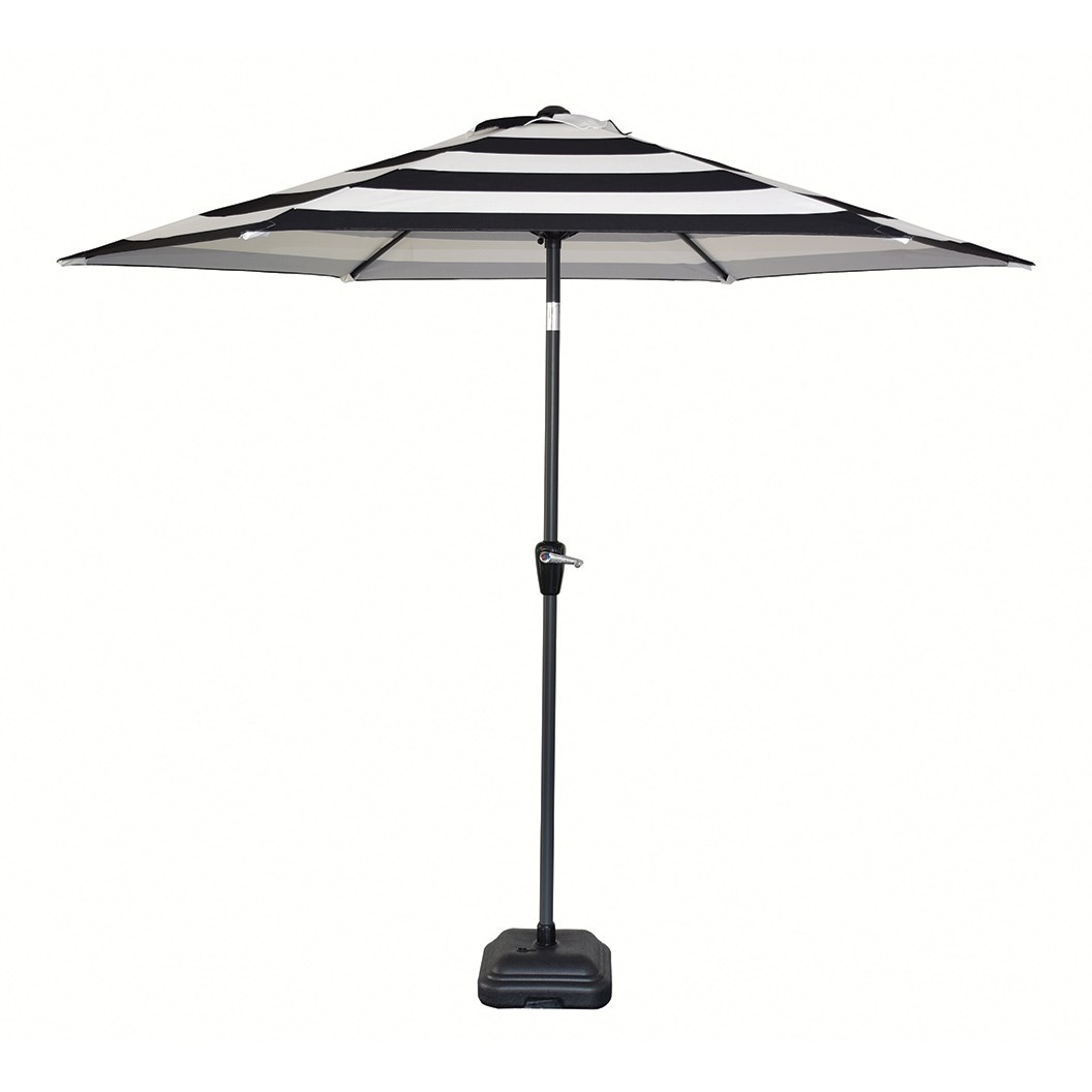 2.7m Hexagonal Porch Umbrella Black and White Striped