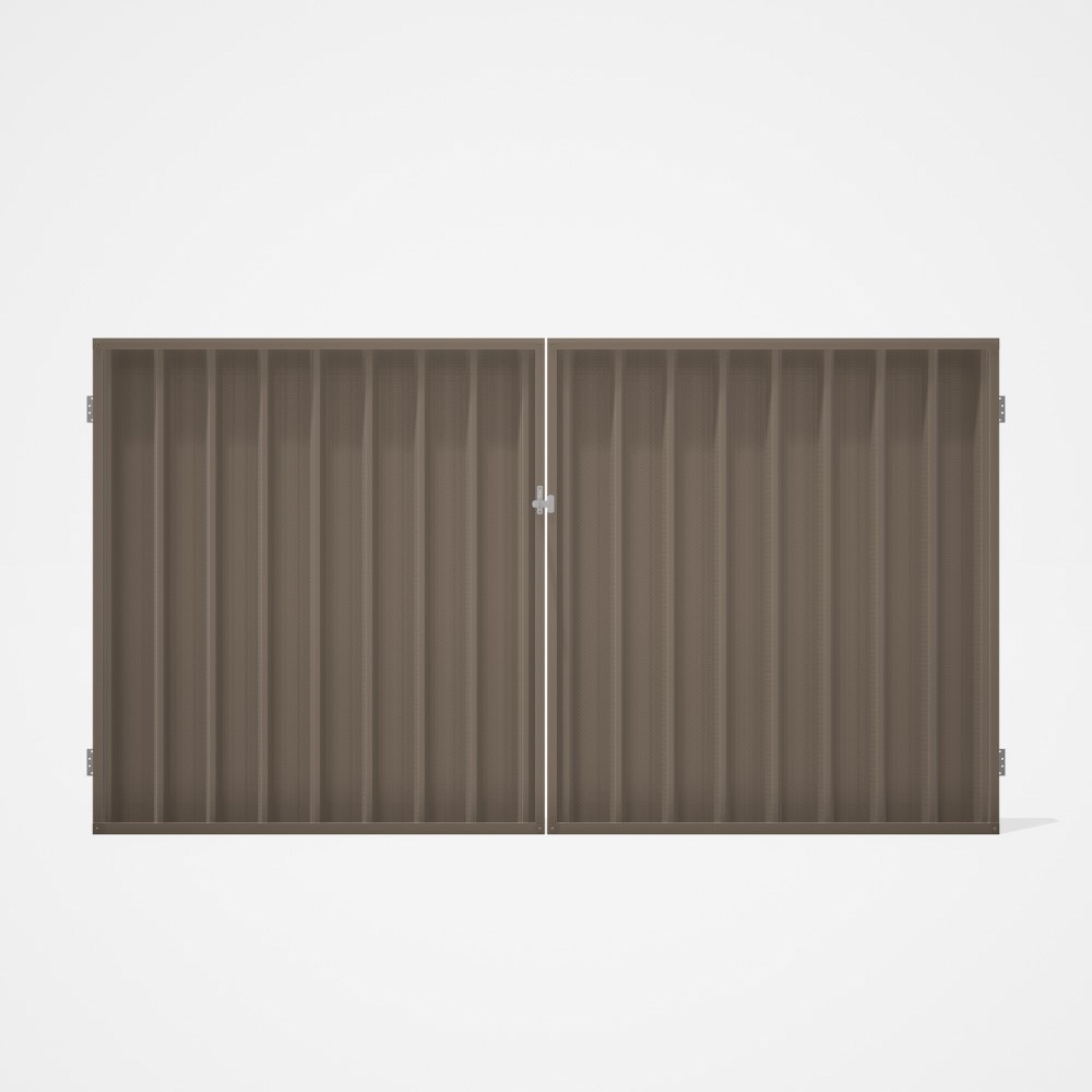 Good Neighbour® Superdek® Double Gate Standard .32 BMT 1.8m High Sheet: Beige, Frame: Beige